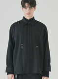 SSY(エスエスワイ) double pocket side tip shirt black