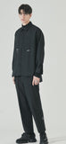 SSY(エスエスワイ) double pocket side tip shirt black