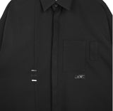 SSY(エスエスワイ) double pocket side tip shirt black