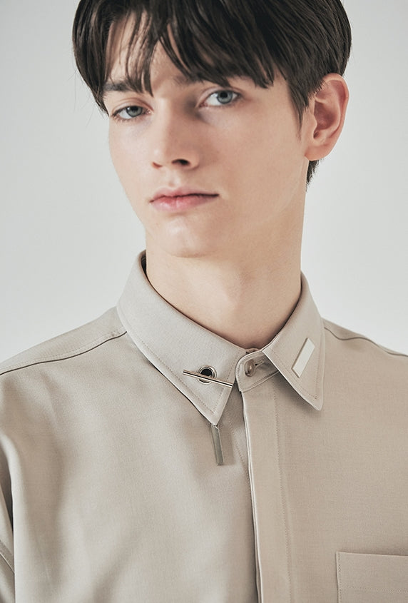 SSY(エスエスワイ)   collar tip bar holder beige