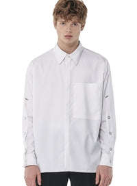 SSY(エスエスワイ)   sleeve open iron button shirt white