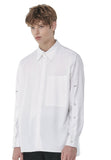 SSY(エスエスワイ)   sleeve open iron button shirt white