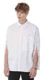 SSY(エスエスワイ)   sleeve open iron button shirt white