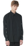 SSY(エスエスワイ)   sleeve open iron button shirt black