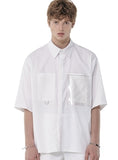 SSY(エスエスワイ)   urethane layered pocket half shirt white