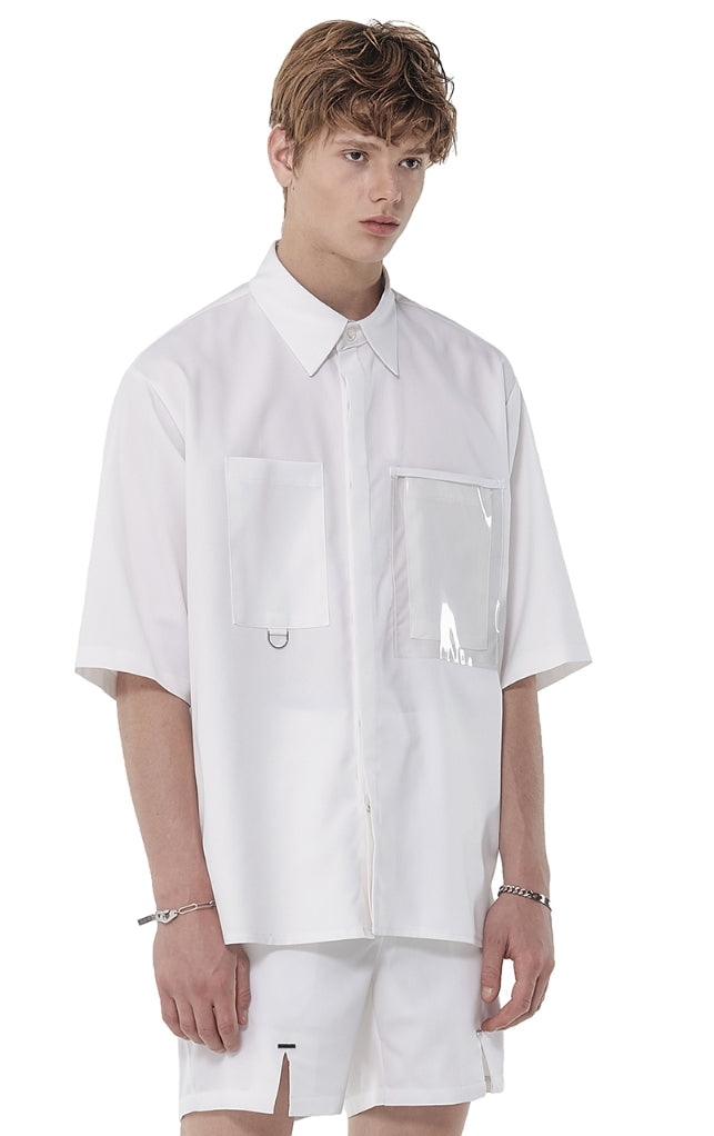 SSY(エスエスワイ)   urethane layered pocket half shirt white