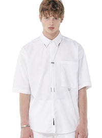 SSY(エスエスワイ)   string necklace tip half shirt white