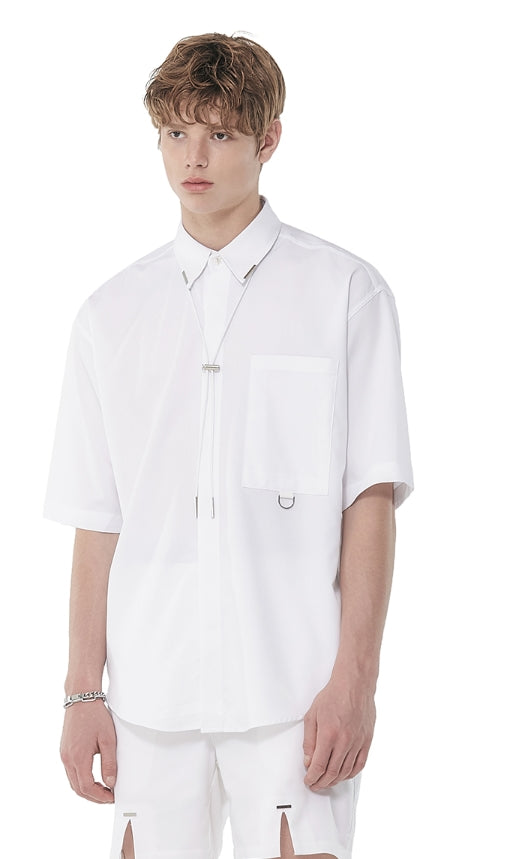 SSY(エスエスワイ)   string necklace tip half shirt white