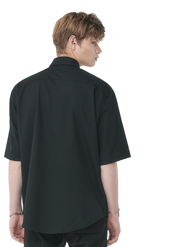 SSY(エスエスワイ)   string necklace tip half shirt black