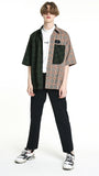 SSY(エスエスワイ)  half & half 1/2 shirt square orange