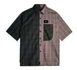 SSY(エスエスワイ)  half & half 1/2 shirt square orange