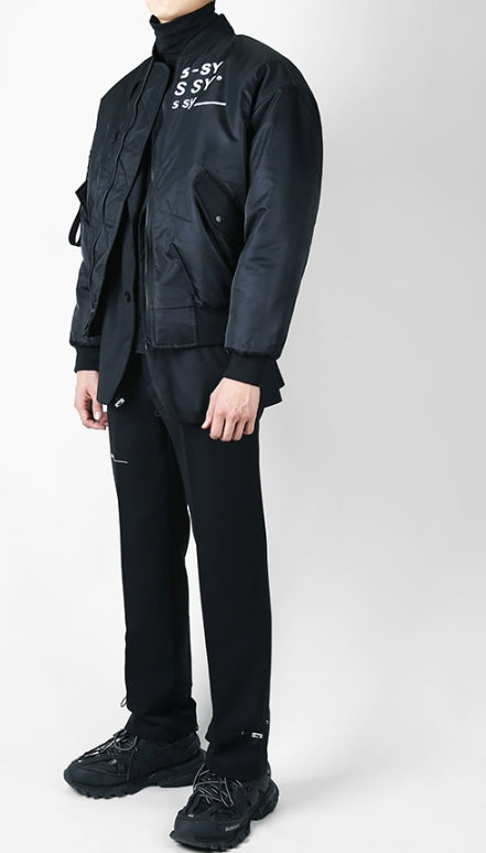 SSY(エスエスワイ)  company logo original airplane ma-1 jacket black