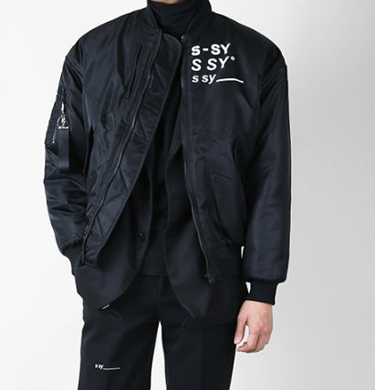 SSY(エスエスワイ)  company logo original airplane ma-1 jacket black