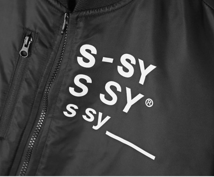 SSY(エスエスワイ) company logo original airplane ma-1 jacket black