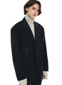 SSY(エスエスワイ)  iron tip oversize single blazer black