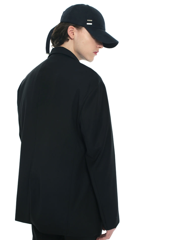 SSY(エスエスワイ)  iron tip oversize single blazer black