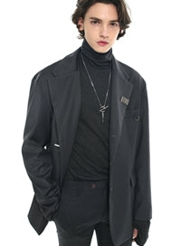 SSY(エスエスワイ)  iron tip oversize single blazer charcoal