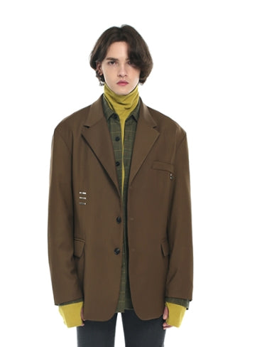SSY(エスエスワイ)  iron tip oversize single blazer brown