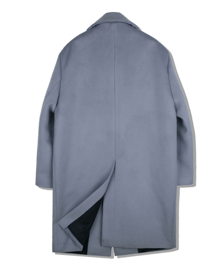 SSY(エスエスワイ)  overfit heavy plate wool single coat blue