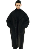 SSY(エスエスワイ)  overfit heavy plate wool single coat black