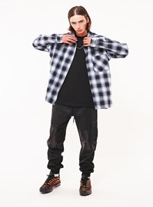 KND(ケイエンド) OVERSIZE BLACK TARTAN CHECK SHIRTS