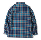 KND(ケイエンド) OVERSIZE BLUE TARTAN CHECK SHIRTS