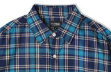 KND(ケイエンド) OVERSIZE BLUE TARTAN CHECK SHIRTS