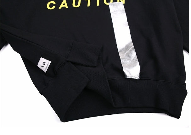 SSY(エスエスワイ)  Caution 3m sweat shirt - black