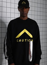 SSY(エスエスワイ)  Caution 3m sweat shirt - black