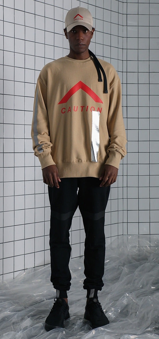 SSY(エスエスワイ)  Caution 3m sweat shirt -beige