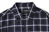 KND(ケイエンド) OVERSIZE NAVY TARTAN CHECK SHIRTS