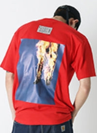 SSY(エスエスワイ)  burning mannequin t-shirt red