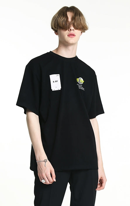 SSY(エスエスワイ)  silky coated worldwide t-shirt black