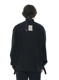 SSY(エスエスワイ)  webbing belt half neck heavy cotton oversize mtm black