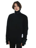 SSY(エスエスワイ)  webbing belt half neck heavy cotton oversize mtm black