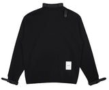 SSY(エスエスワイ)  webbing belt half neck heavy cotton oversize mtm black