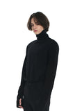 SSY(エスエスワイ)  turtle neck hand warmer sleeve t-shirt black