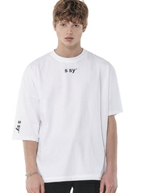 SSY(エスエスワイ)  half loose unblance t-shirt white