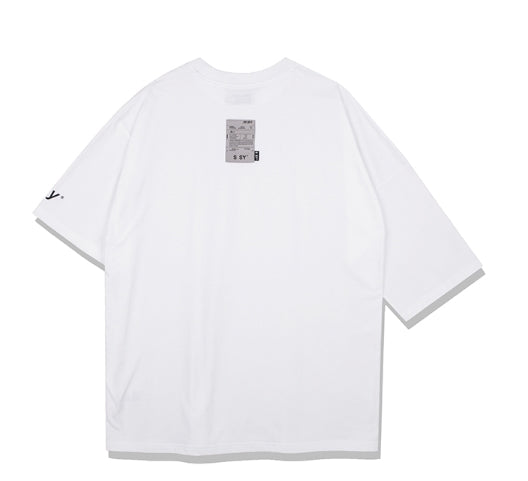 SSY(エスエスワイ)  half loose unblance t-shirt white