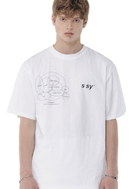 SSY(エスエスワイ)  venn diagram t-shirt white