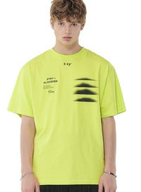 SSY(エスエスワイ)  algorism graph t-shirt neon
