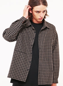 KND(ケイエンド) WINDOW PANE OVERSIZE CHECK SHIRTS