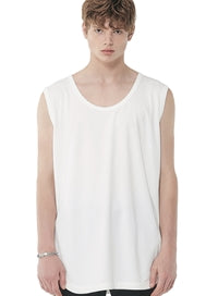 SSY(エスエスワイ)  modal lengthy sleeveless t-shirt white