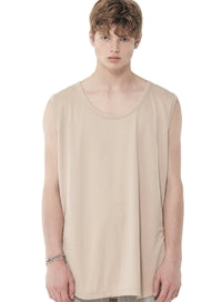 SSY(エスエスワイ)  modal lengthy sleeveless t-shirt beige