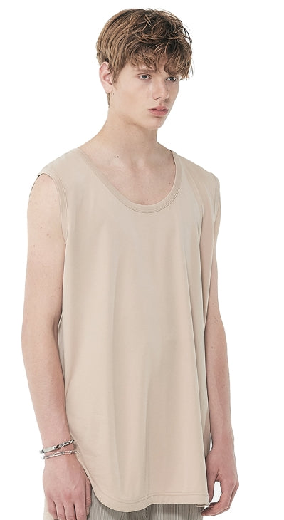 SSY(エスエスワイ)  modal lengthy sleeveless t-shirt beige