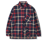 KND(ケイエンド) NAVY OVERSIZE PLAID SHIRTS