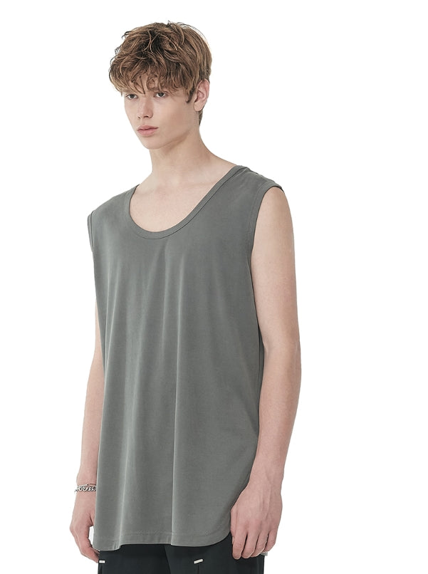 SSY(エスエスワイ)  modal lengthy sleeveless t-shirt khaki