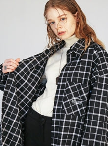KND(ケイエンド) BLACK WINDOW PANE PLAID SHIRTS