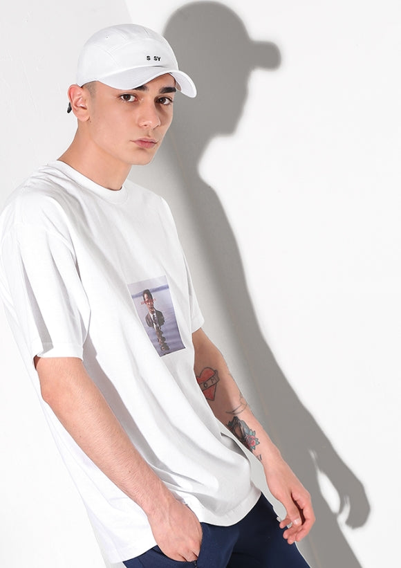 SSY(エスエスワイ)  7panel basic logo camp ball cap white
