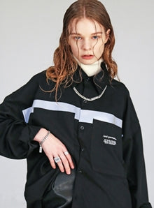 KND(ケイエンド) REFLECTION LINE OVERSIZE SHIRTS